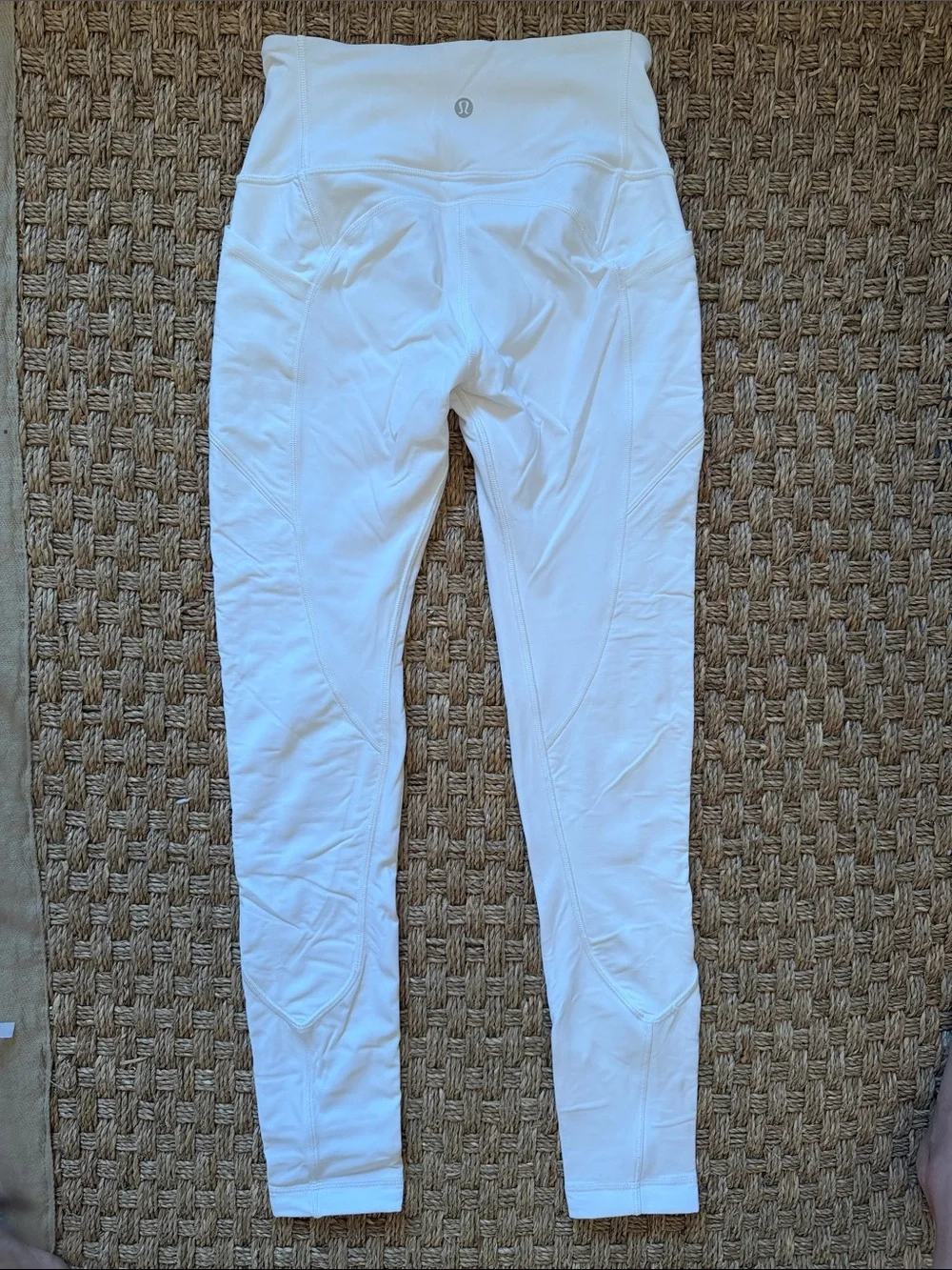 lululemon White High-Waist Athletic Leggings with Pockets Size 4